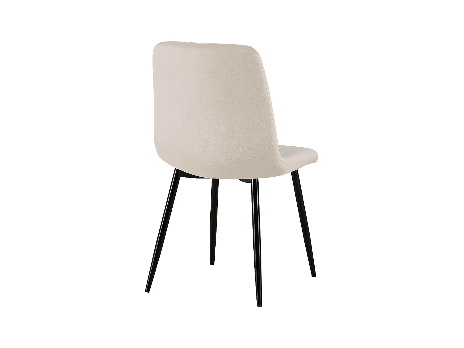 Lot de 4  chaise salle à manger - Velours - Crème - Dijon