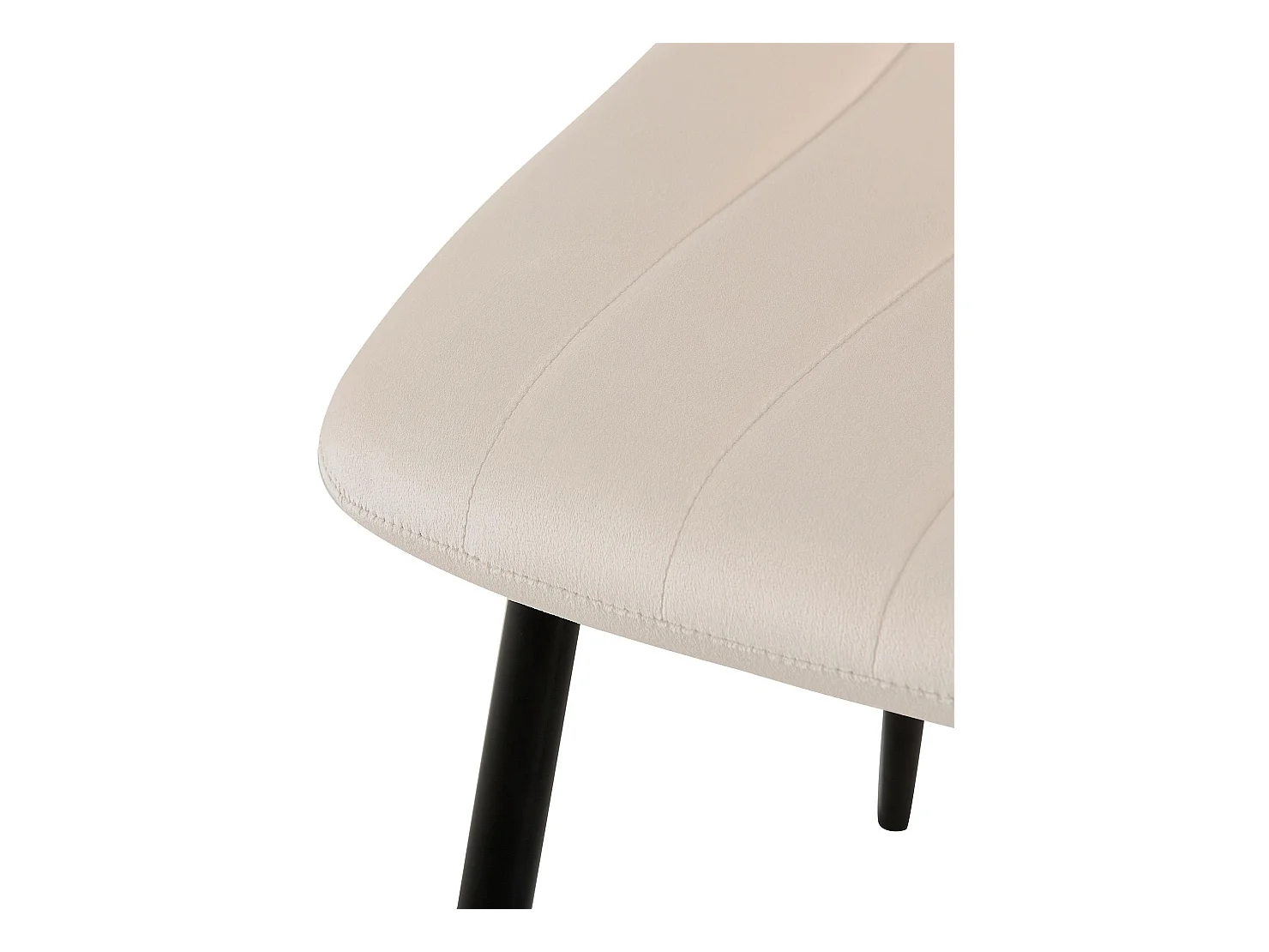 Lot de 4  chaise salle à manger - Velours - Crème - Dijon