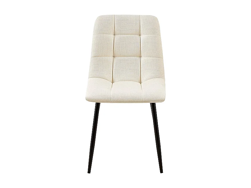 Lot de 2  chaise salle à manger - Tissu - Crème - Tilde