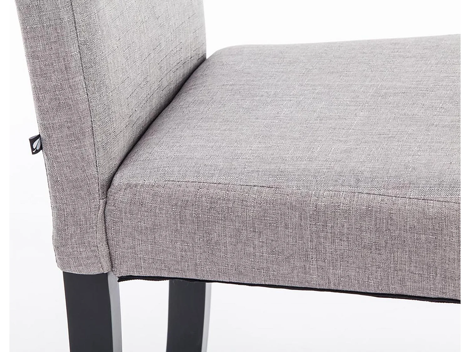 chaise salle à manger - Tissu & Noir - Gris clair - Ina