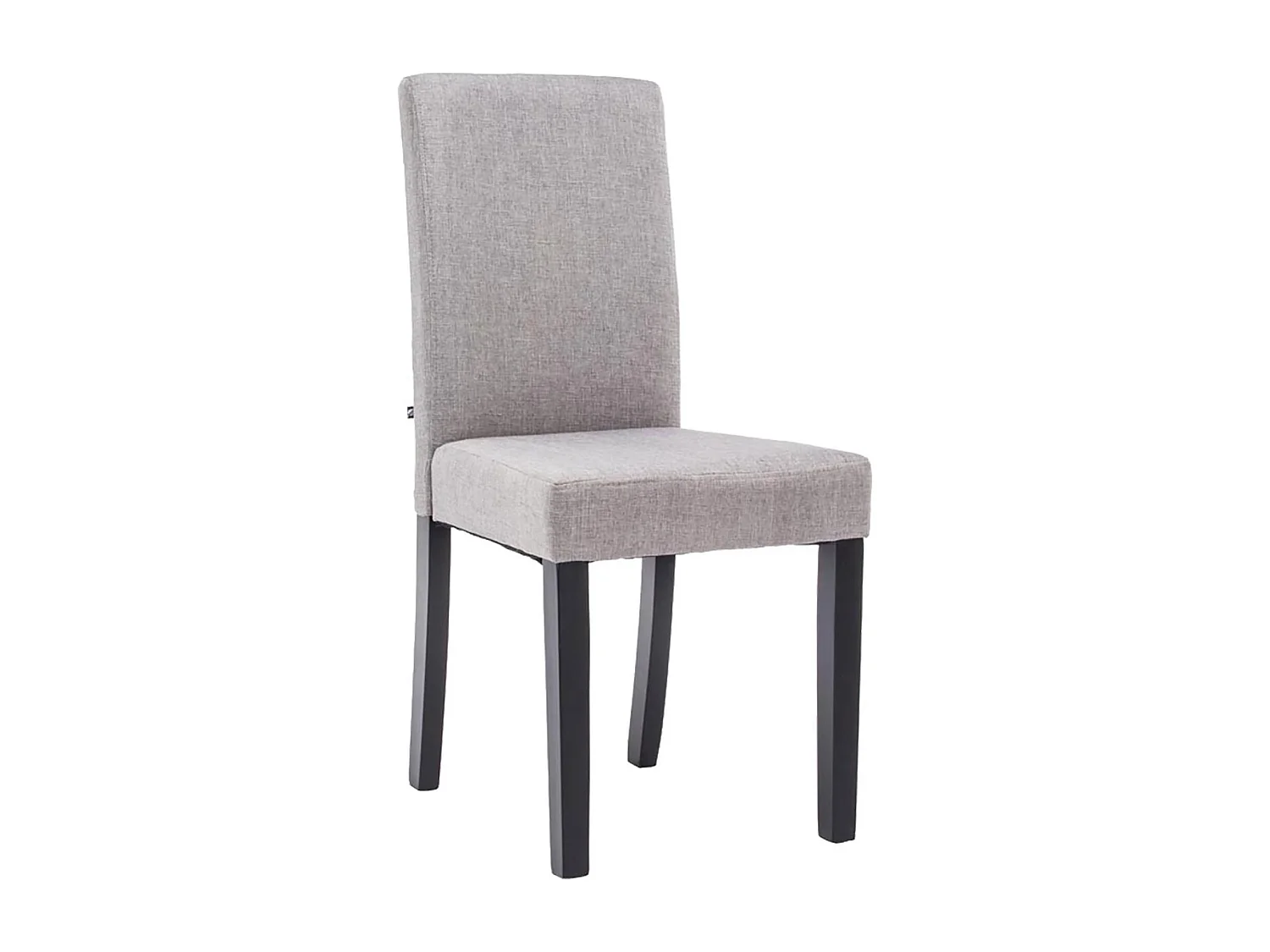 chaise salle à manger - Tissu & Noir - Gris clair - Ina