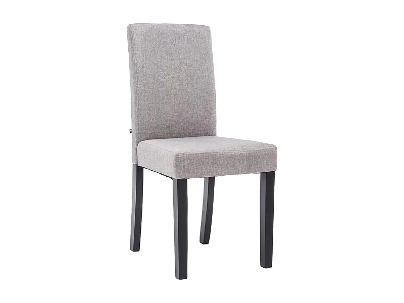 chaise salle à manger - Tissu & Noir - Gris clair - Ina