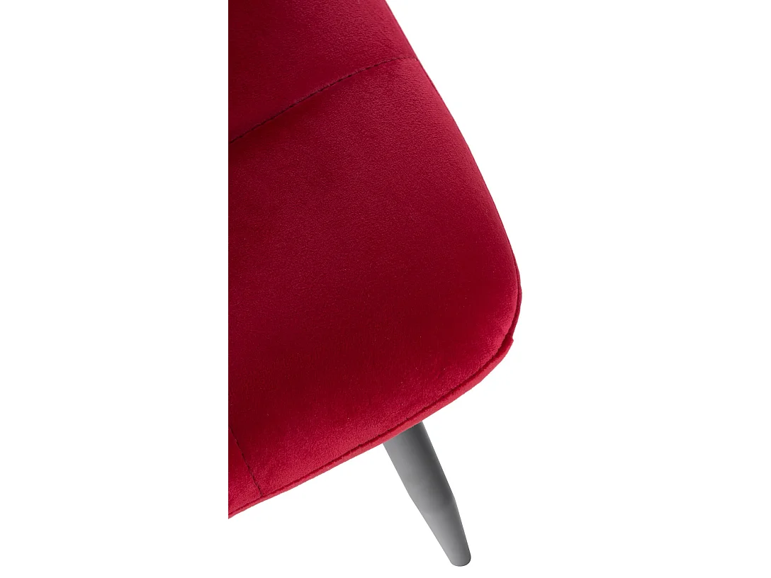 Lot de 4  chaise salle à manger - Velours - Rouge - Antibes