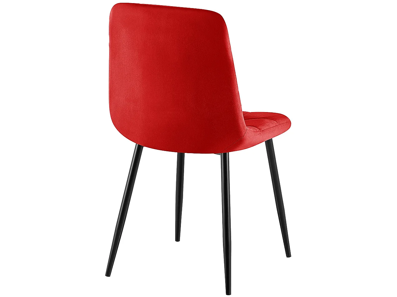 Lot de 4  chaise salle à manger - Velours - Rouge - Antibes