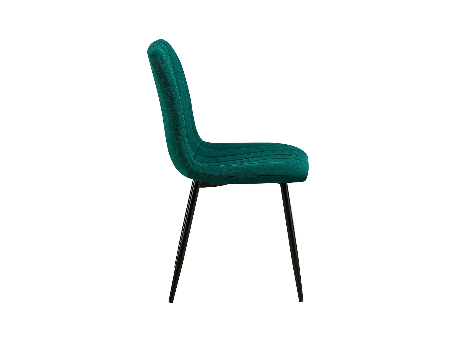 Lot de 4  chaise salle à manger - Tissu - Vert foncé - Dijon