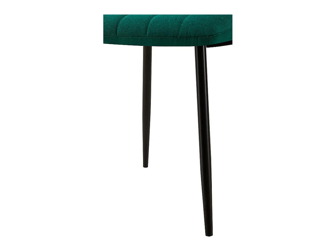 Lot de 4  chaise salle à manger - Tissu - Vert foncé - Dijon