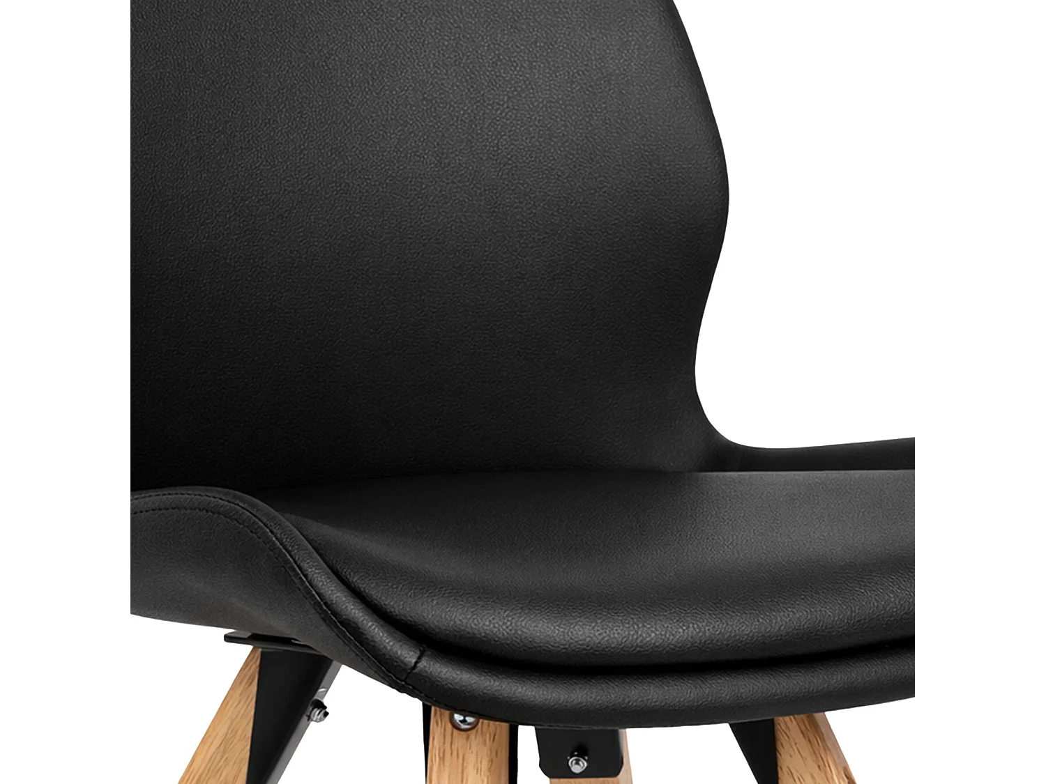 Lot de 2  chaise salle à manger - Similicuir - Noir - Luna