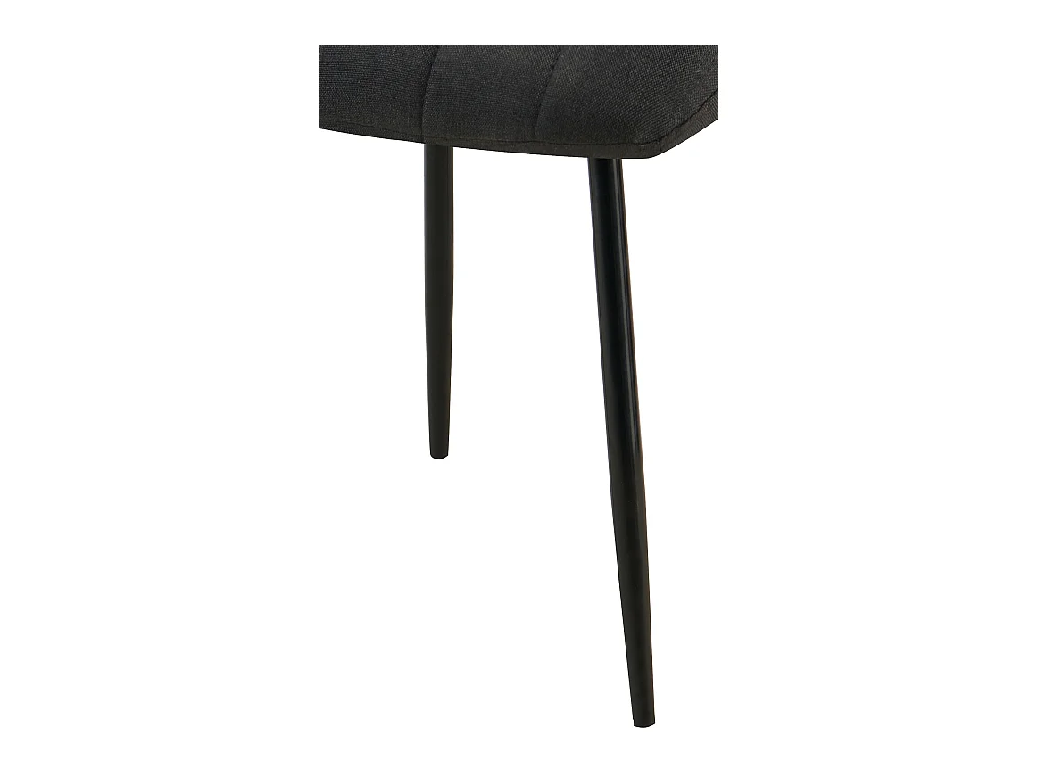 Lot de 4  chaise salle à manger - Tissu - Noir - Dijon