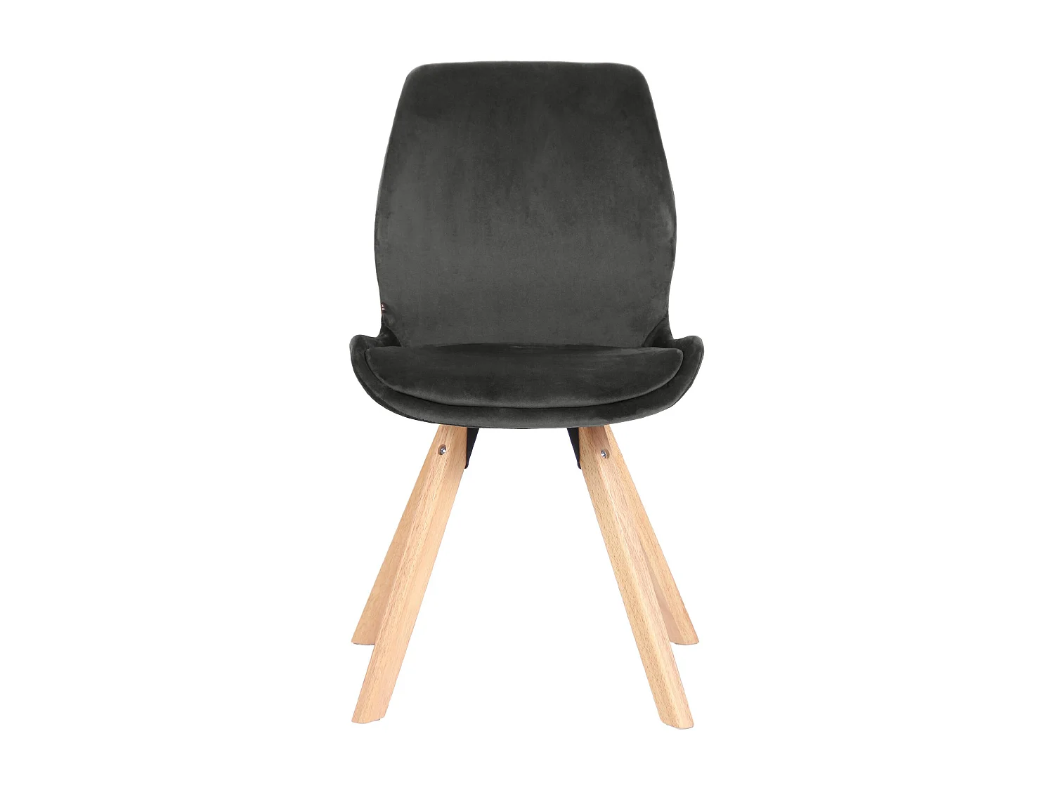 Lot de 2  chaise salle à manger - Velours - Gris foncé - Luna