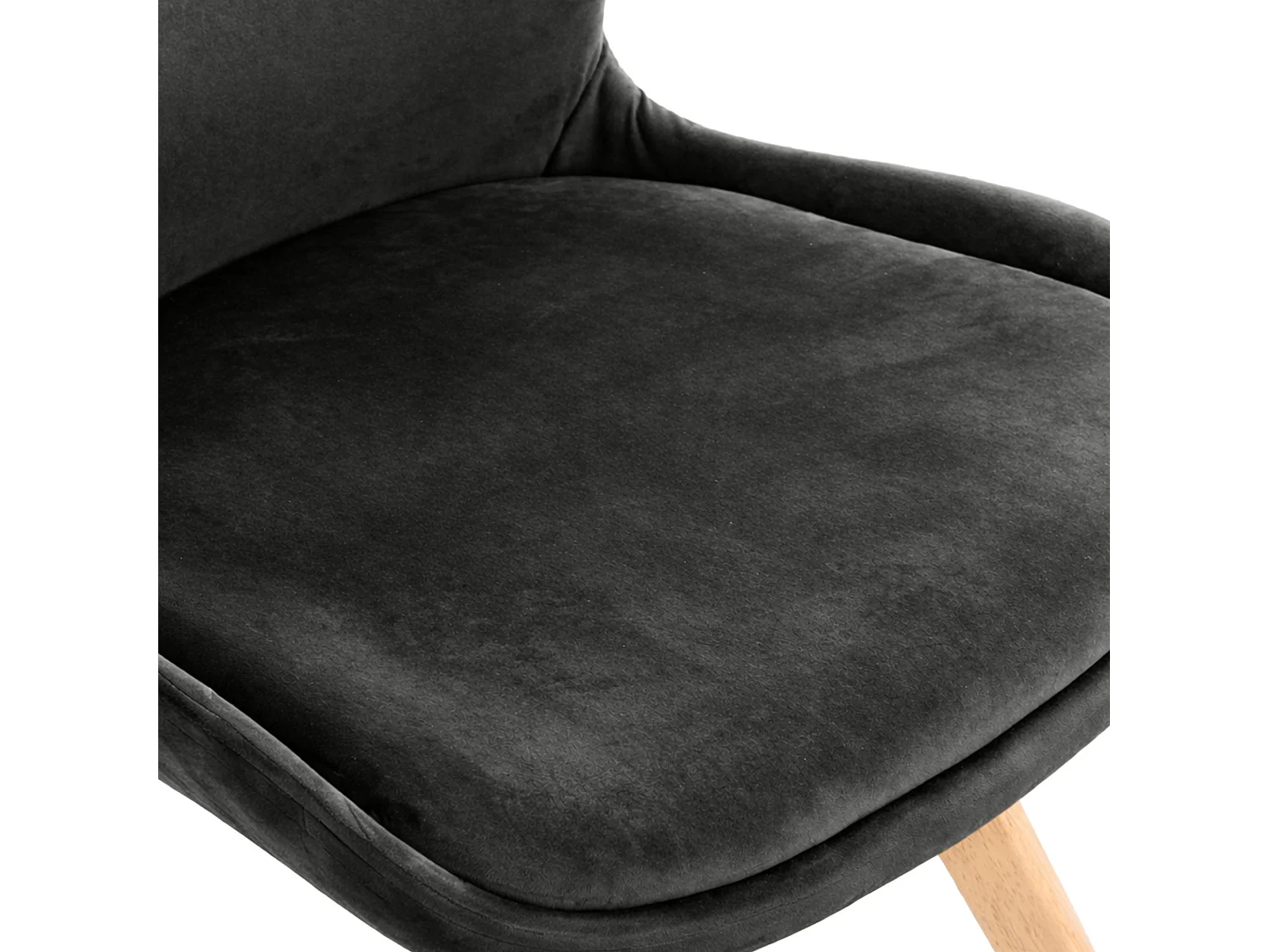 Lot de 2  chaise salle à manger - Velours - Gris foncé - Luna