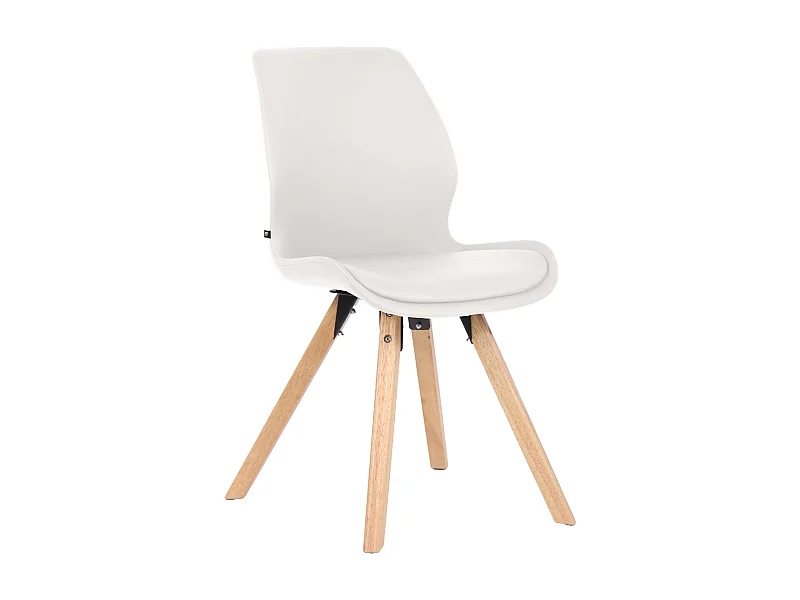 chaise salle à manger - Similicuir - Blanc - Luna