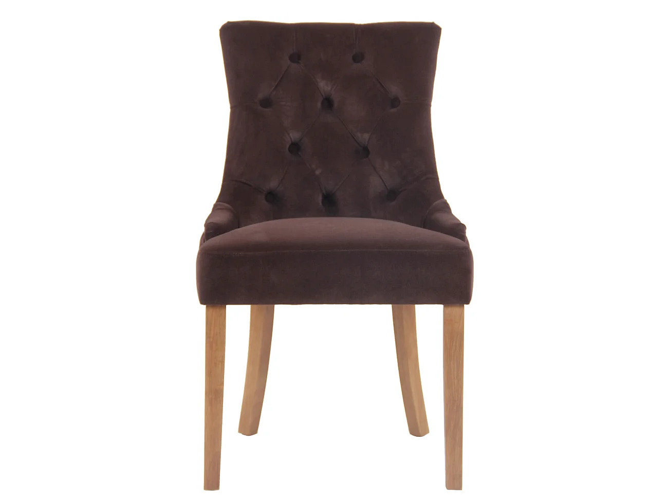 Lot de 4  chaise salle à manger - Velours & Antique clair - Marron - Aberdeen