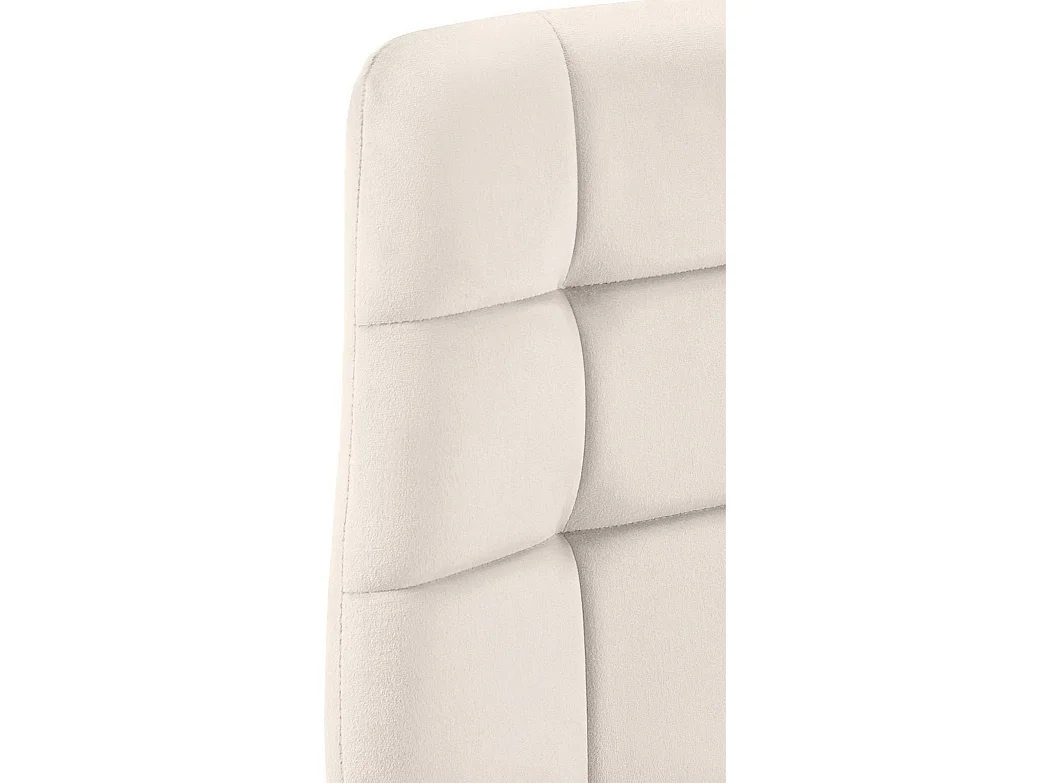 Lot de 4  chaise salle à manger - Velours - Blanc crème - Antibes