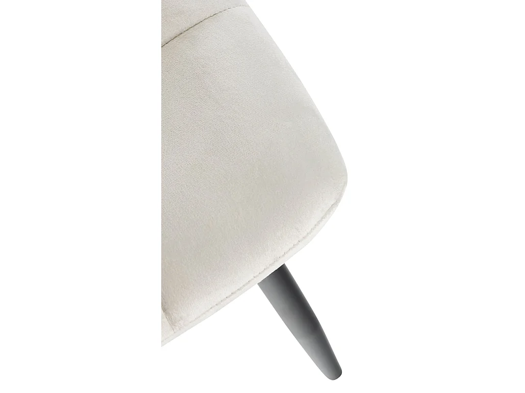 Lot de 4  chaise salle à manger - Velours - Blanc crème - Antibes