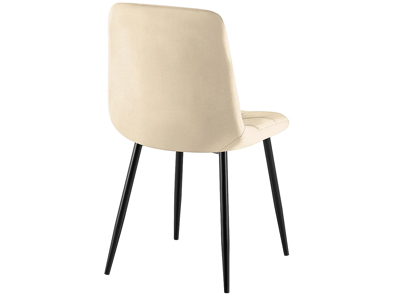 Lot de 4  chaise salle à manger - Velours - Blanc crème - Antibes