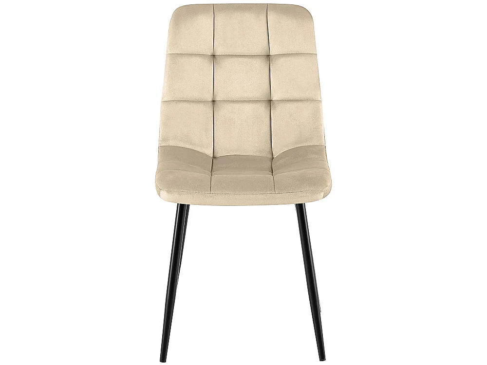 Lot de 4  chaise salle à manger - Velours - Blanc crème - Antibes