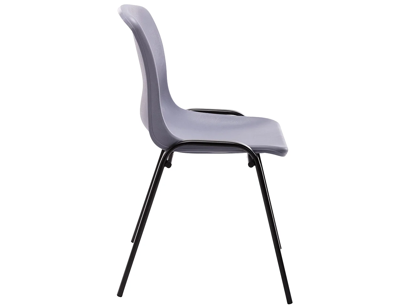 Lot de 4  chaise salle à manger - Plastique - Gris - Nowra