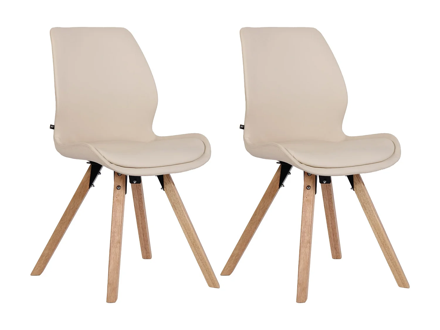 Set van 2  Eetkamerstoelen - Kunstleer - creme - Luna