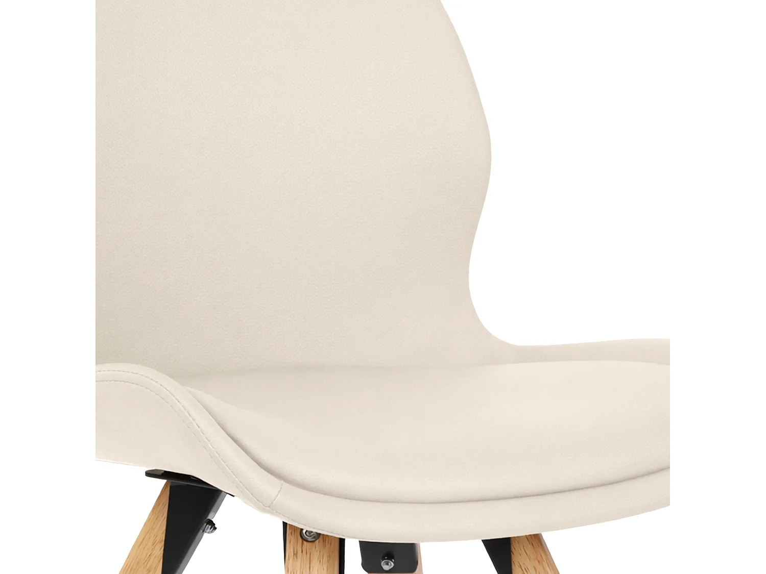 Lot de 2  chaise salle à manger - Similicuir - Crème - Luna