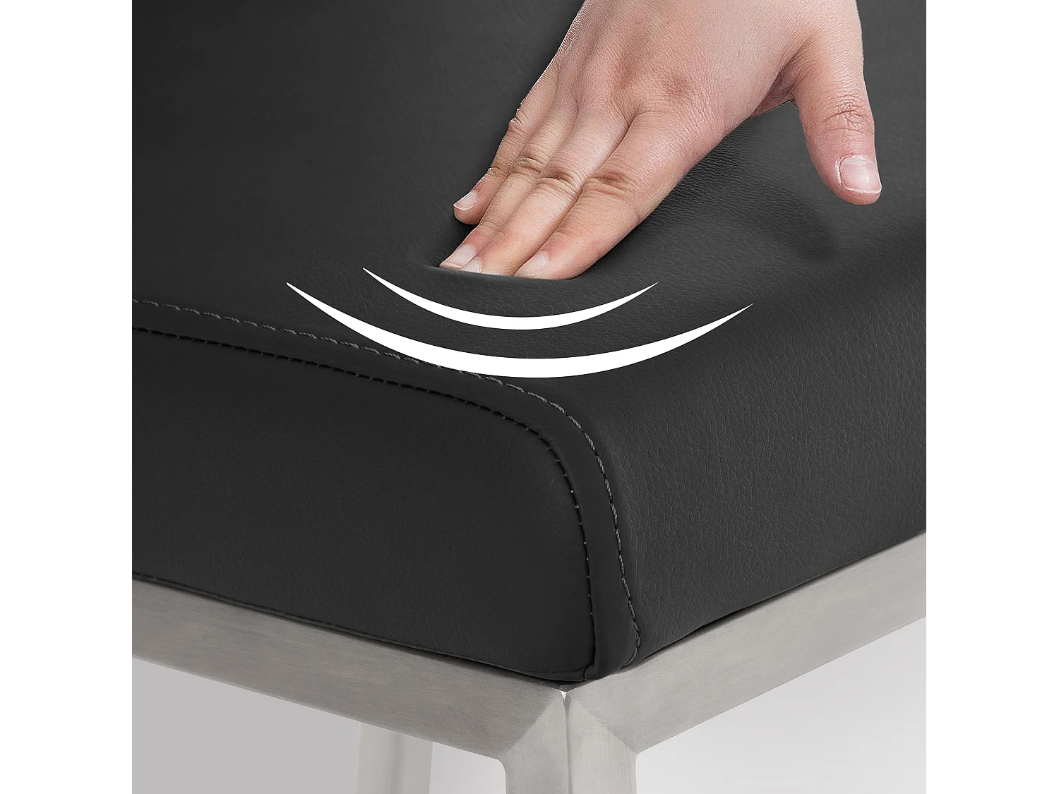 chaise salle à manger - Similicuir - Noir - Colmar