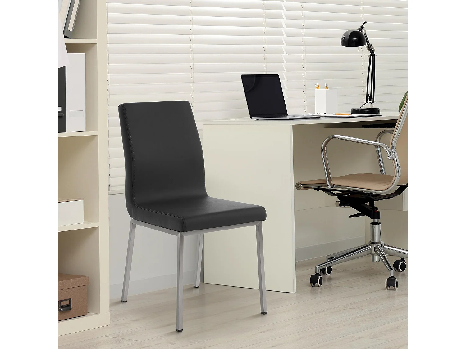 chaise salle à manger - Similicuir - Noir - Colmar