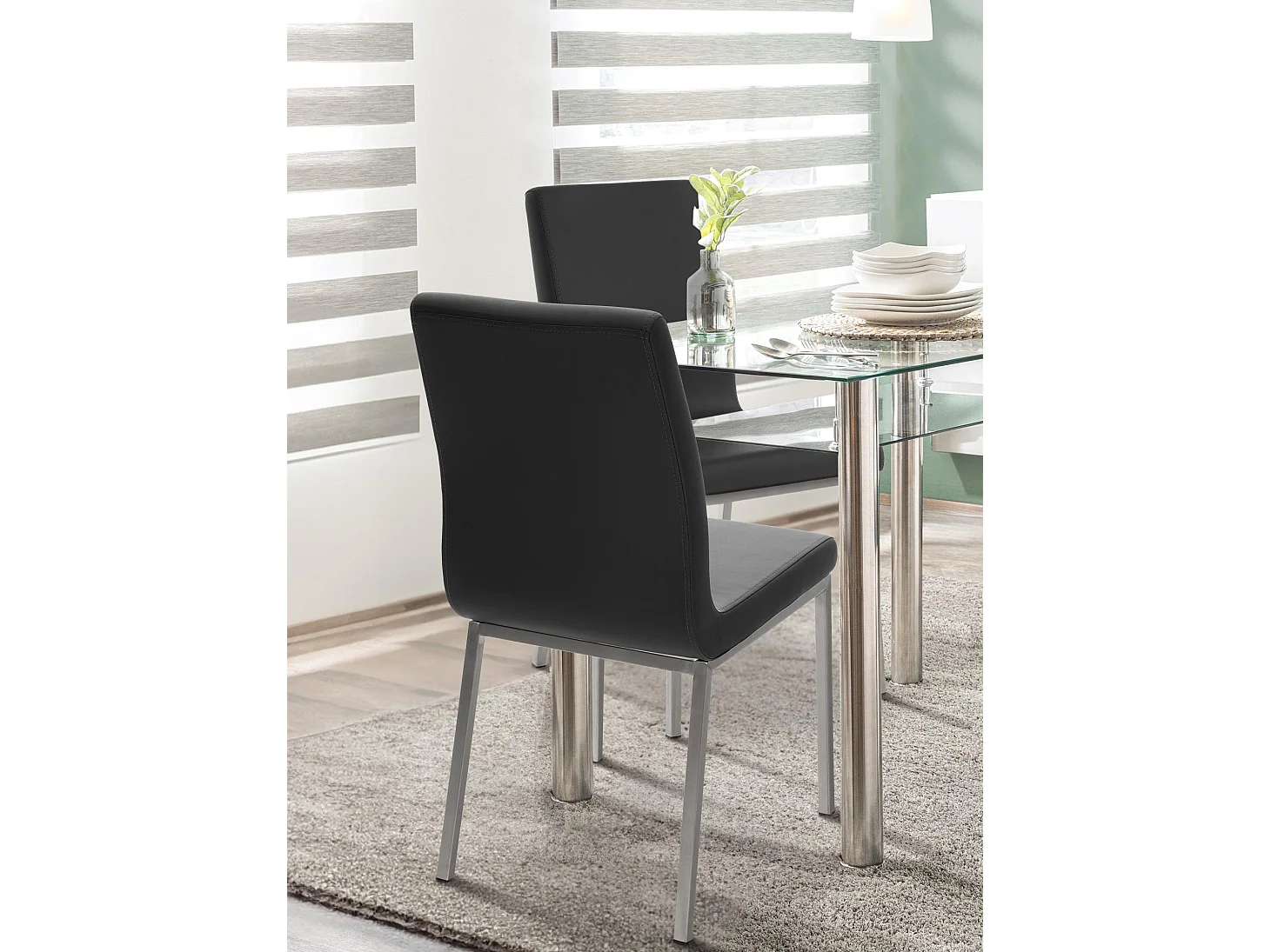 chaise salle à manger - Similicuir - Noir - Colmar