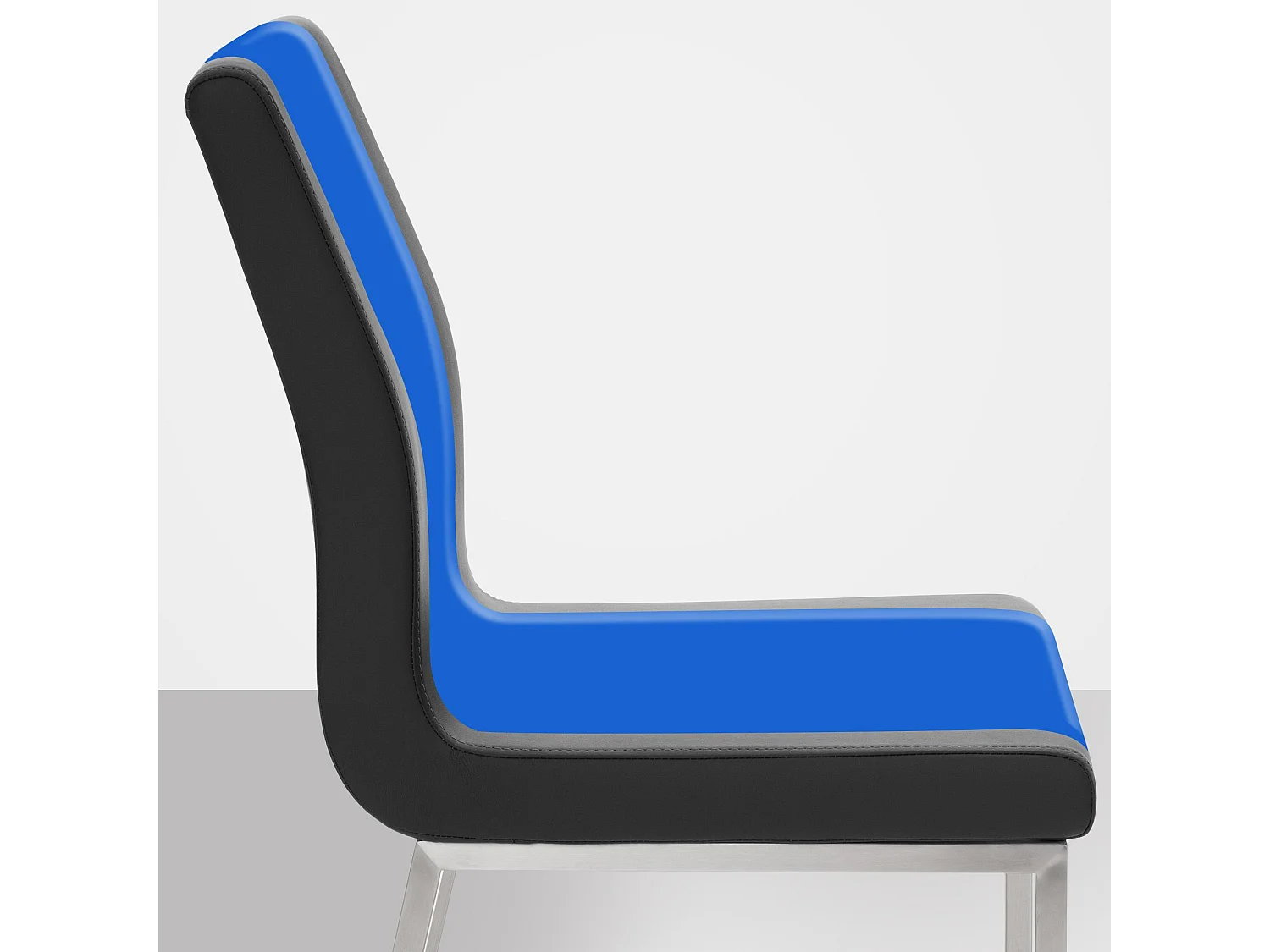 chaise salle à manger - Similicuir & Acier inoxydable - Noir - Colmar