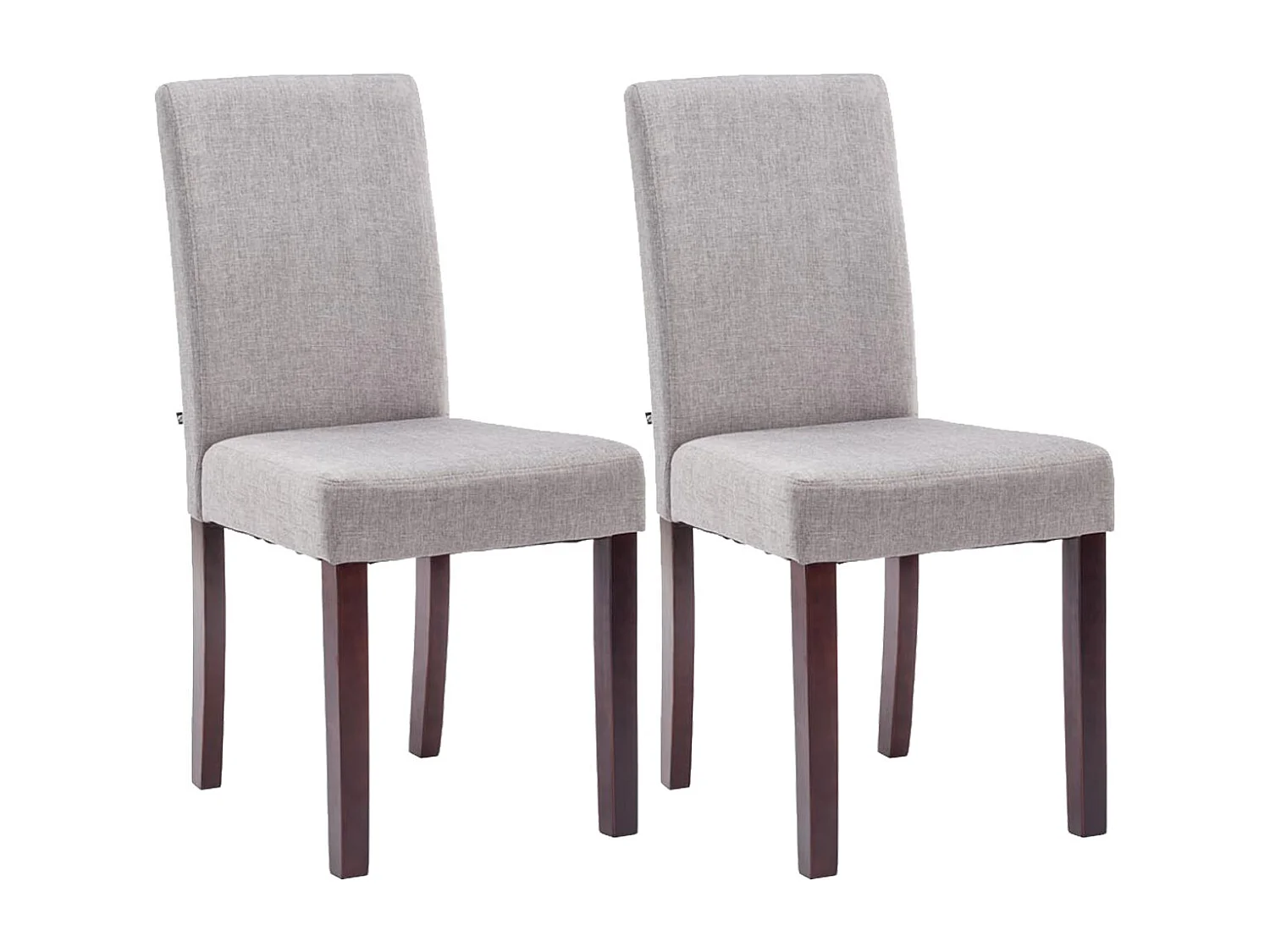 Lot de 2  chaise salle à manger - Tissu & Cappuccino - Gris clair - Ina