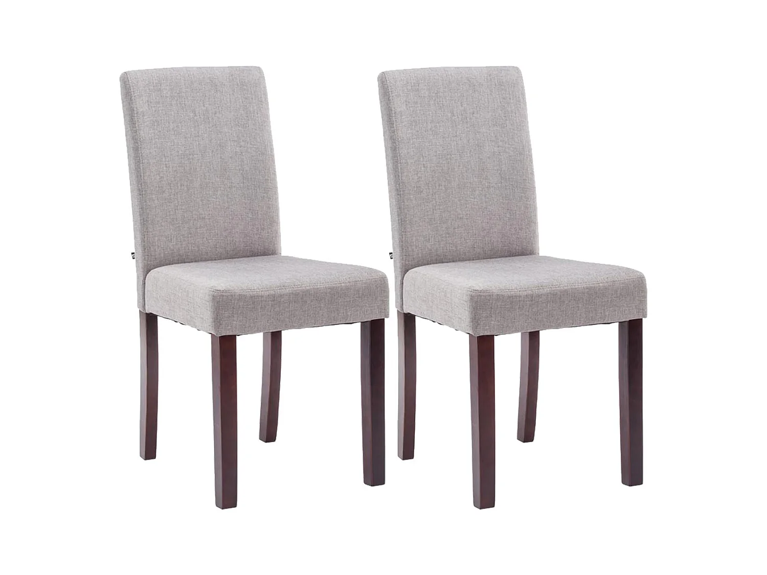 Lot de 2  chaise salle à manger - Tissu & Cappuccino - Gris clair - Ina