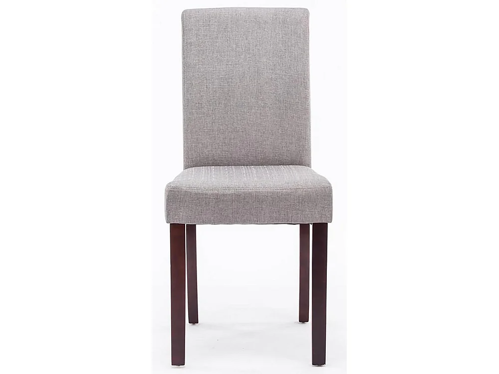 Lot de 2  chaise salle à manger - Tissu & Cappuccino - Gris clair - Ina