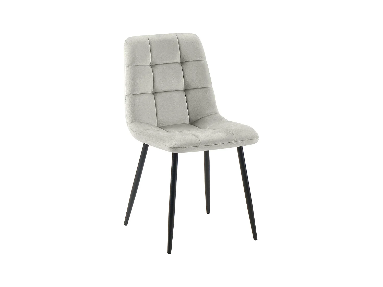 chaise salle à manger - Velours & Noir - Gris - Antibes