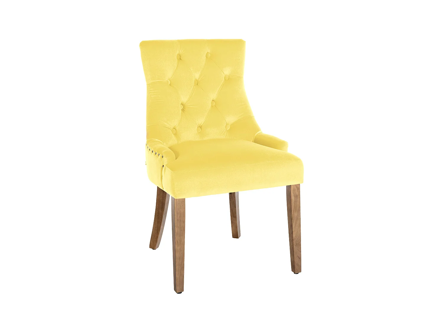 chaise salle à manger - Velours & Antique clair - Jaune - Aberdeen
