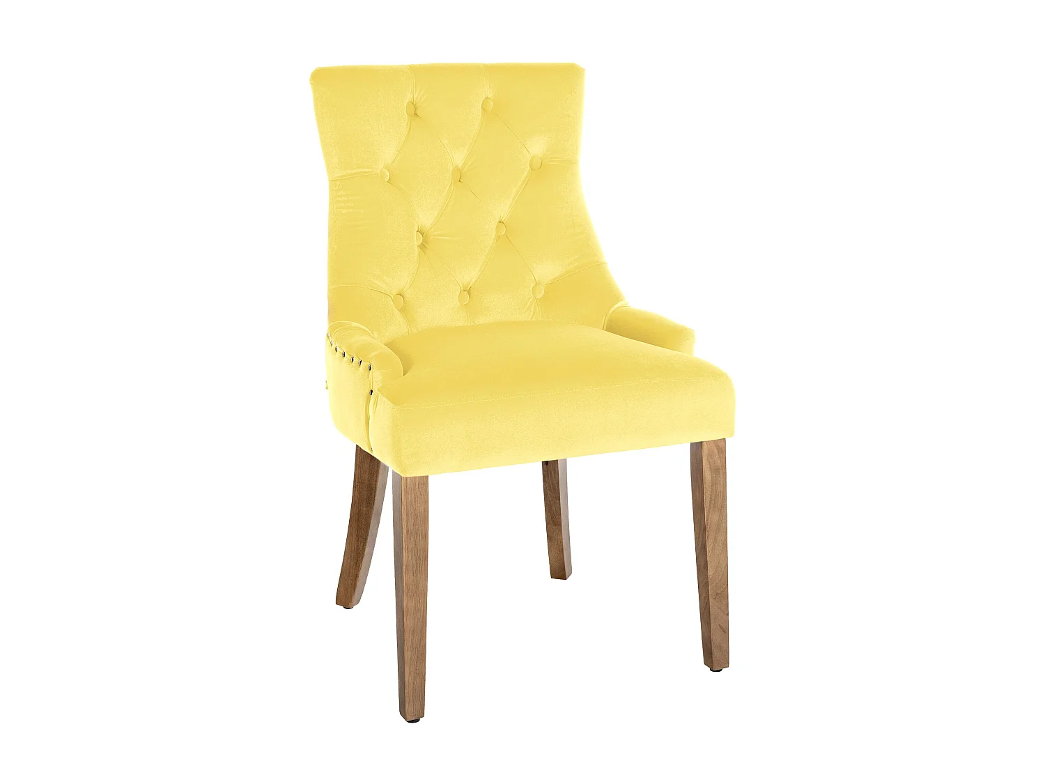 chaise salle à manger - Velours & Antique clair - Jaune - Aberdeen