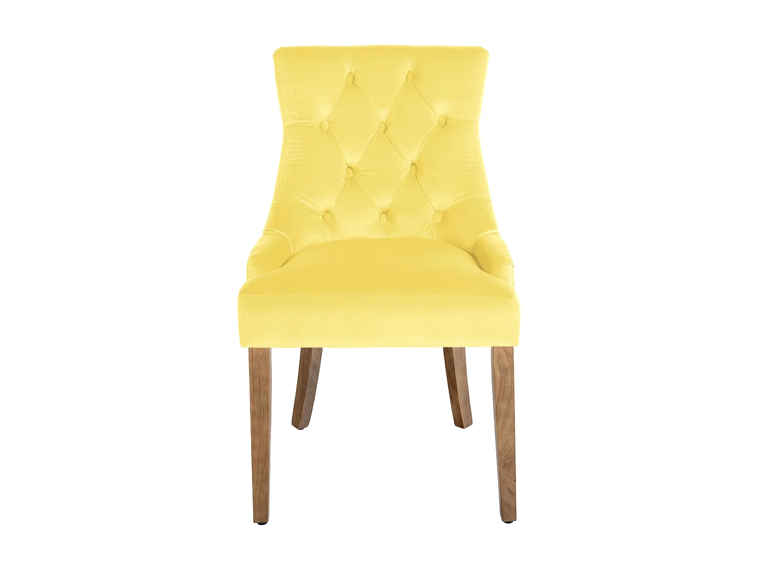 chaise salle à manger - Velours & Antique clair - Jaune - Aberdeen