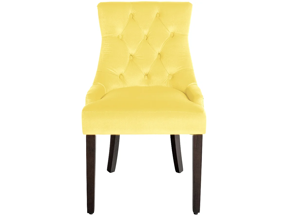 Lot de 4  chaise salle à manger - Velours & Antique - Jaune - Aberdeen