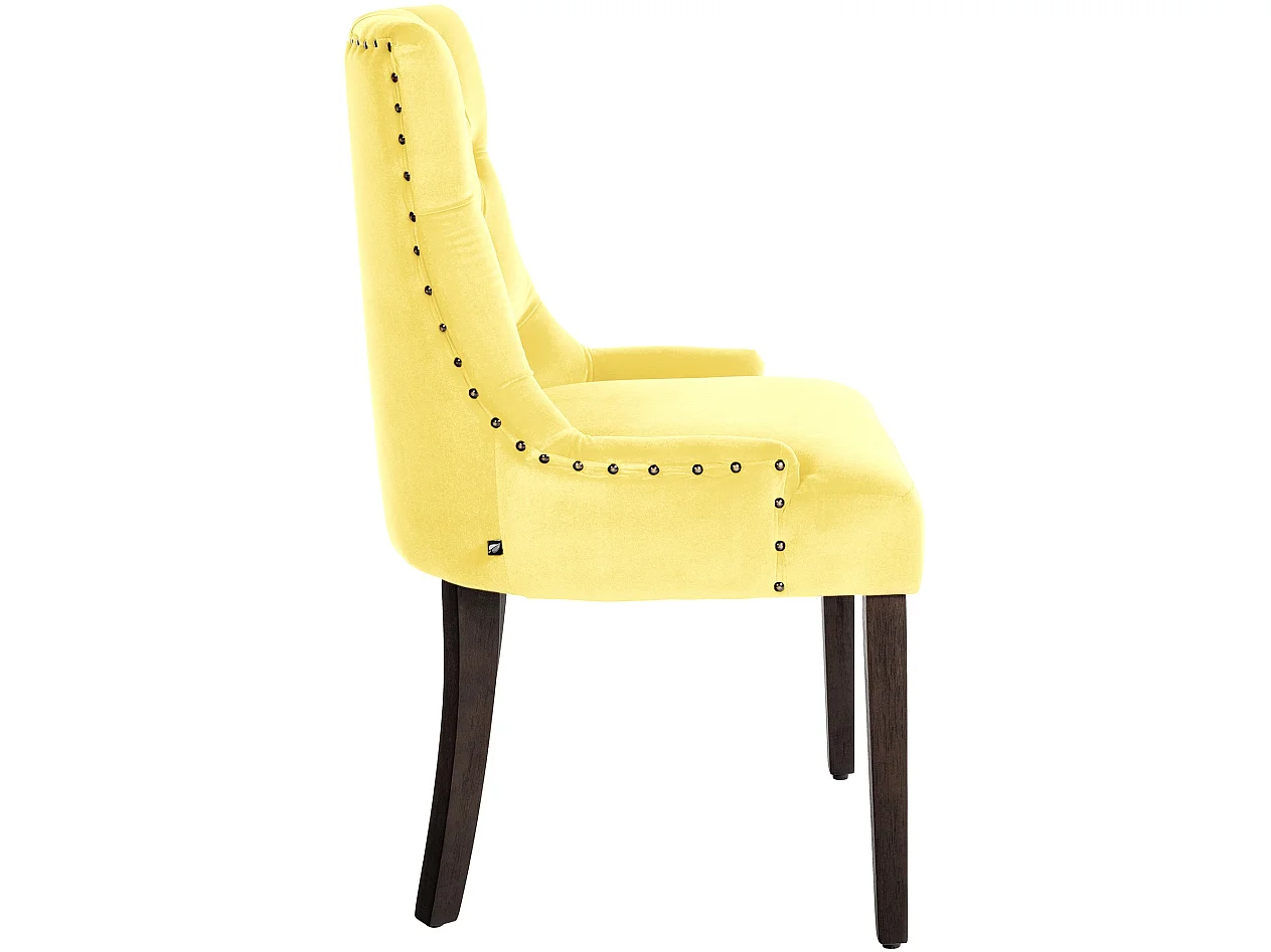 Lot de 4  chaise salle à manger - Velours & Antique - Jaune - Aberdeen