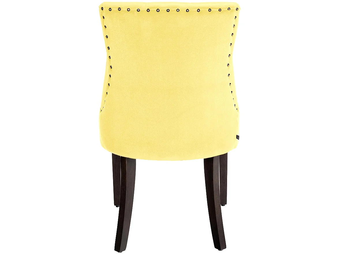 Lot de 4  chaise salle à manger - Velours & Antique - Jaune - Aberdeen