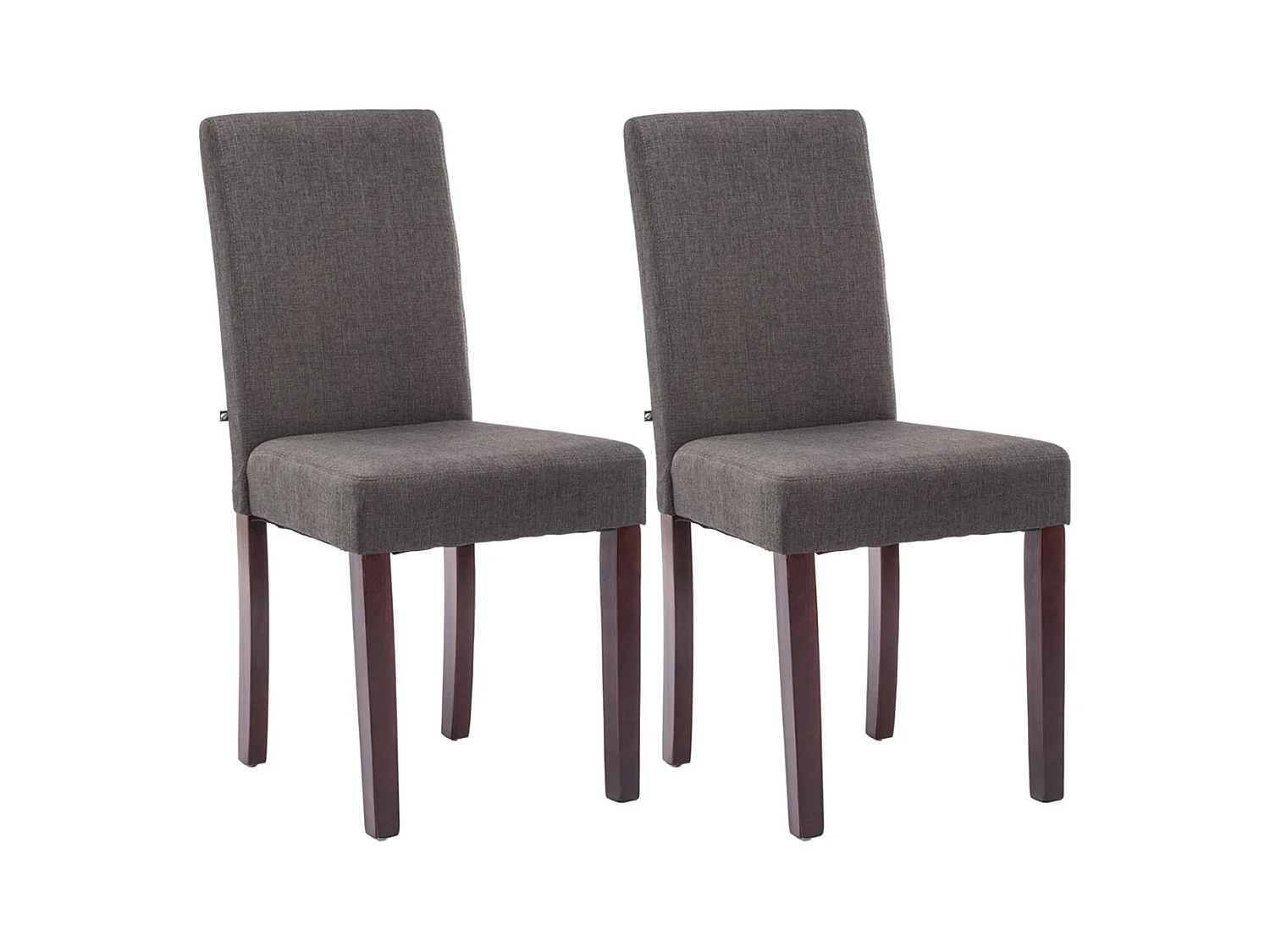 Lot de 2  chaise salle à manger - Tissu & Cappuccino - Gris foncé - Ina