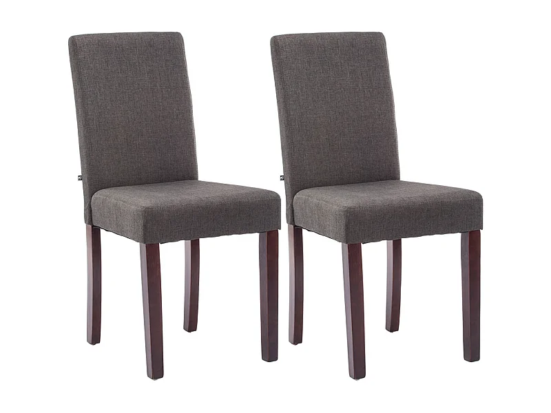 Lot de 2  chaise salle à manger - Tissu & Cappuccino - Gris foncé - Ina