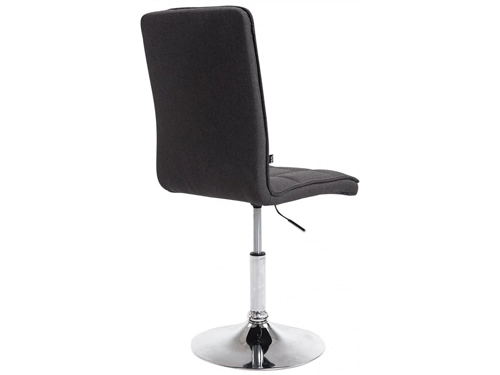 Set van 2 Eetkamerstoelen - Stof & Metaal in chroomoptiek - donkergrijs - Peking V2