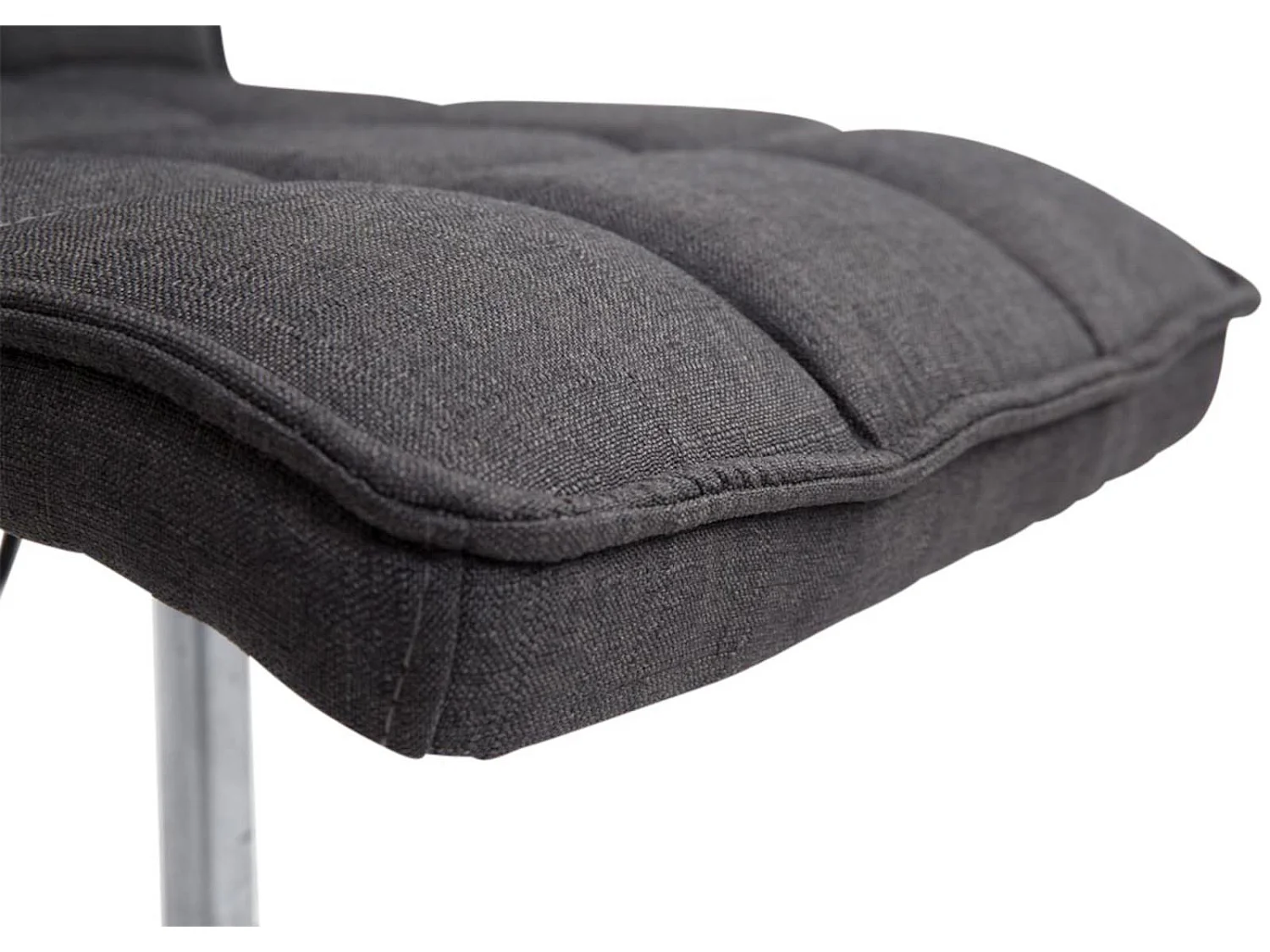 Set van 2 Eetkamerstoelen - Stof & Metaal in chroomoptiek - donkergrijs - Peking V2