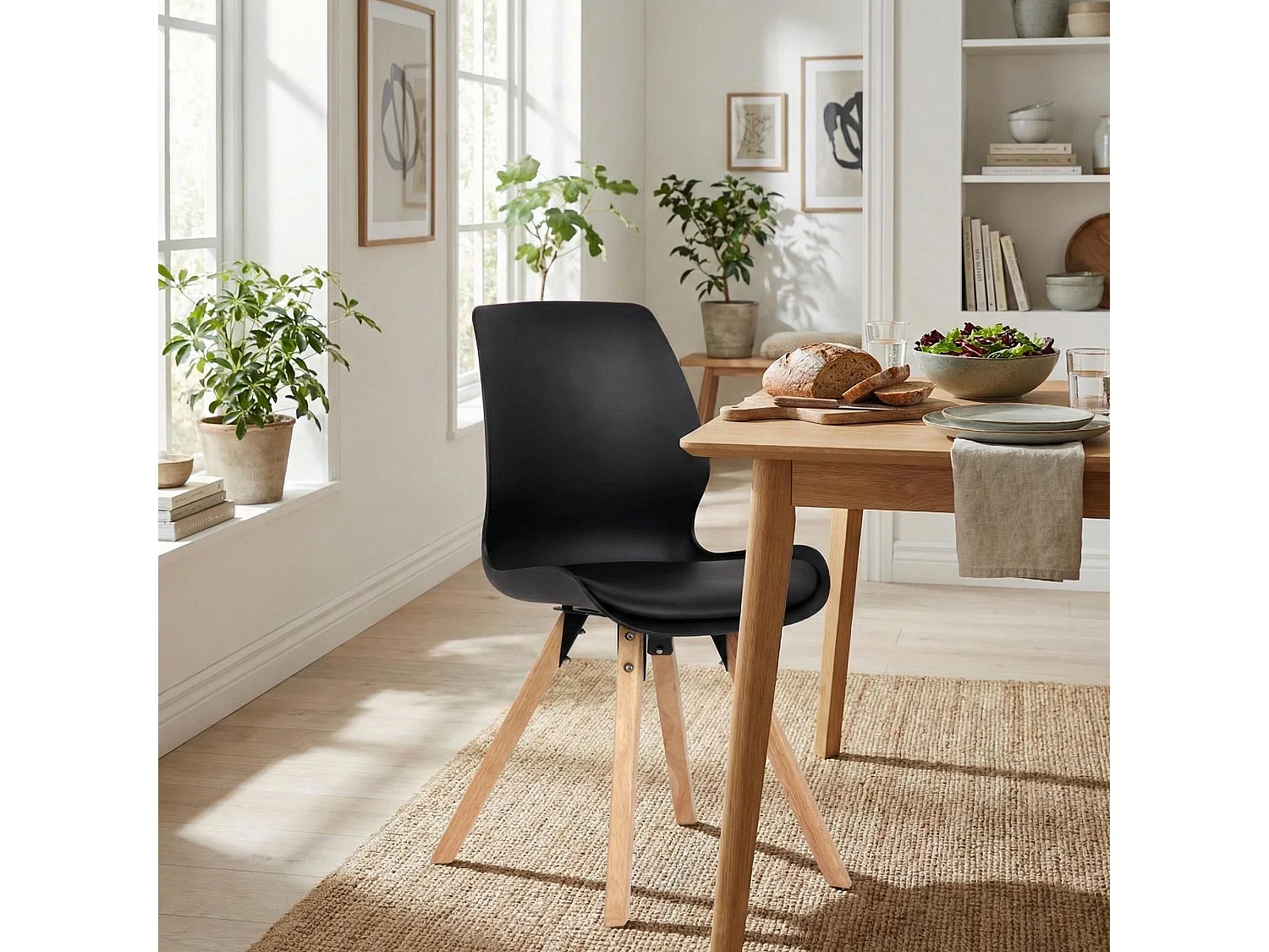 chaise salle à manger - Plastique - Noir - Luna