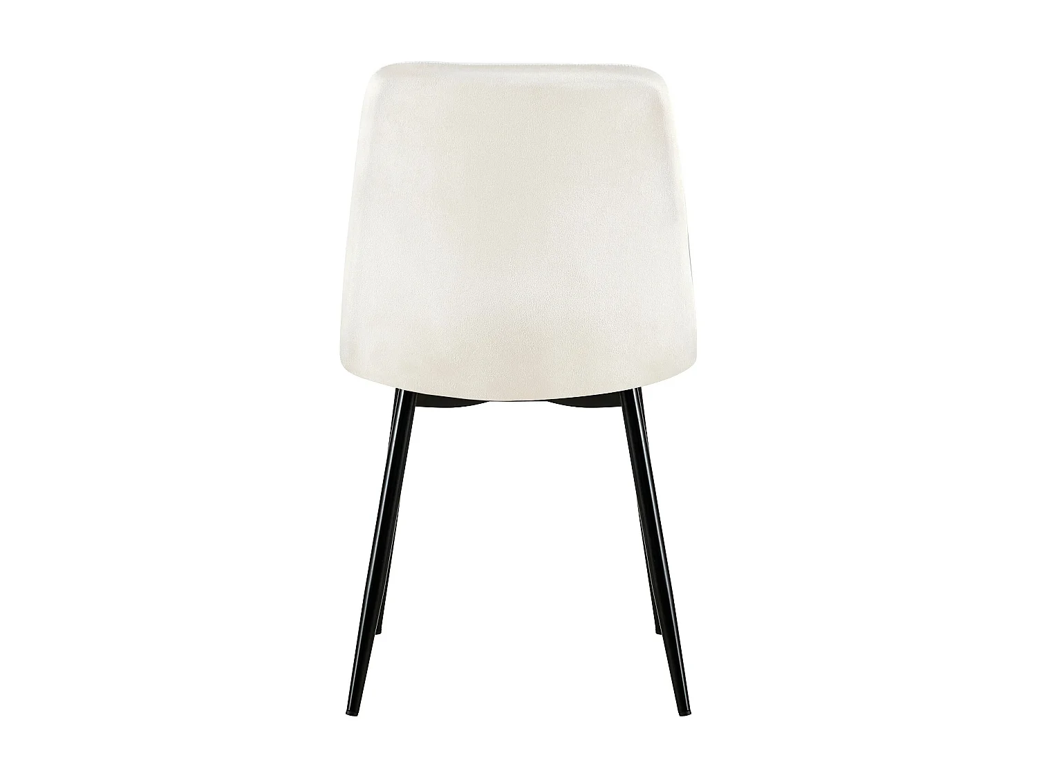 Lot de 4  chaise salle à manger - Velours - Blanc crème - Dijon