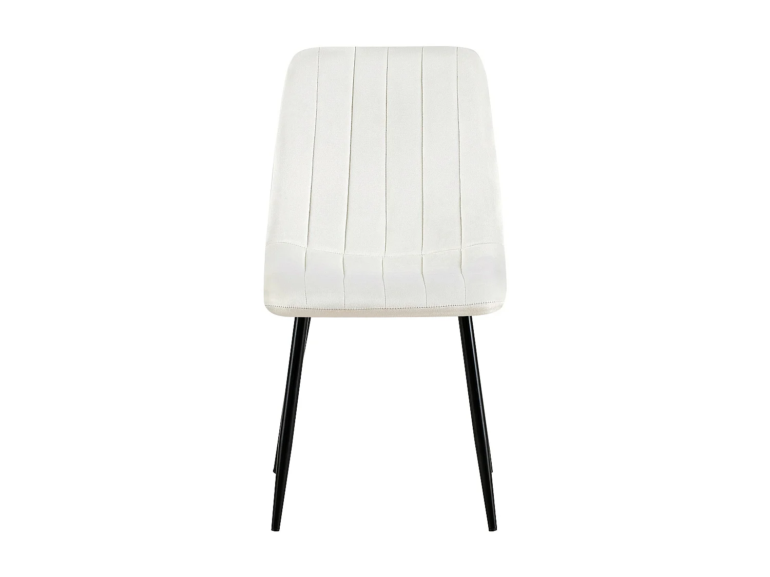 Lot de 4  chaise salle à manger - Velours - Blanc crème - Dijon
