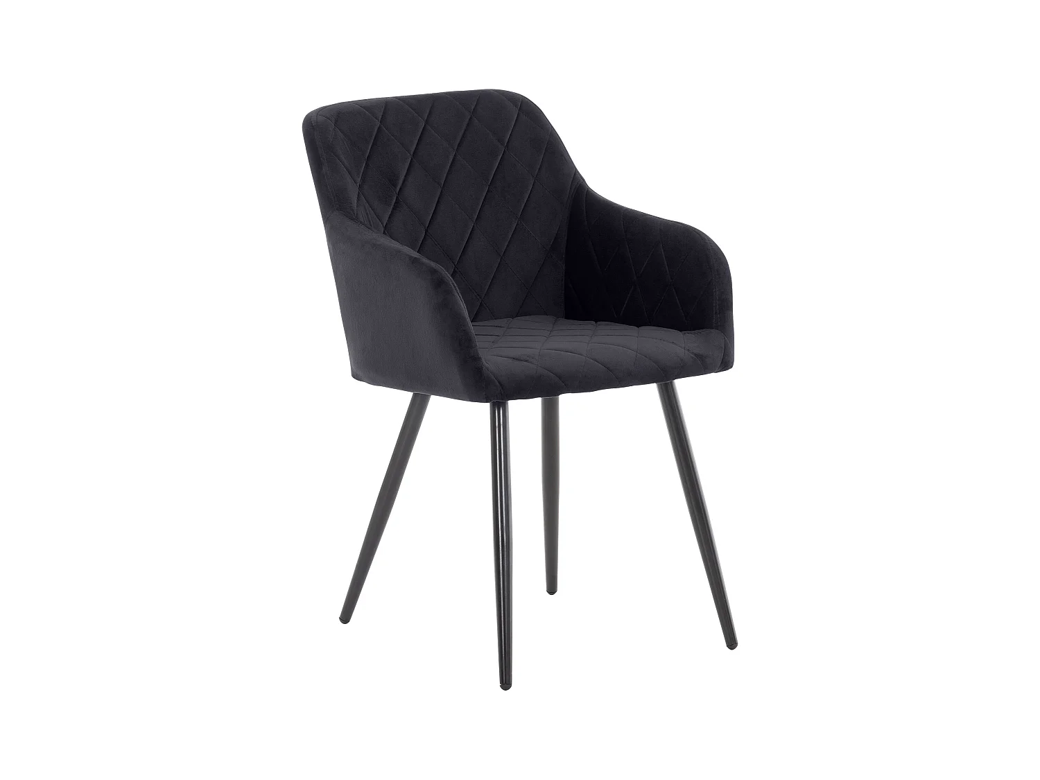 chaises avec accoudoirs - Velours - Noir - Shila