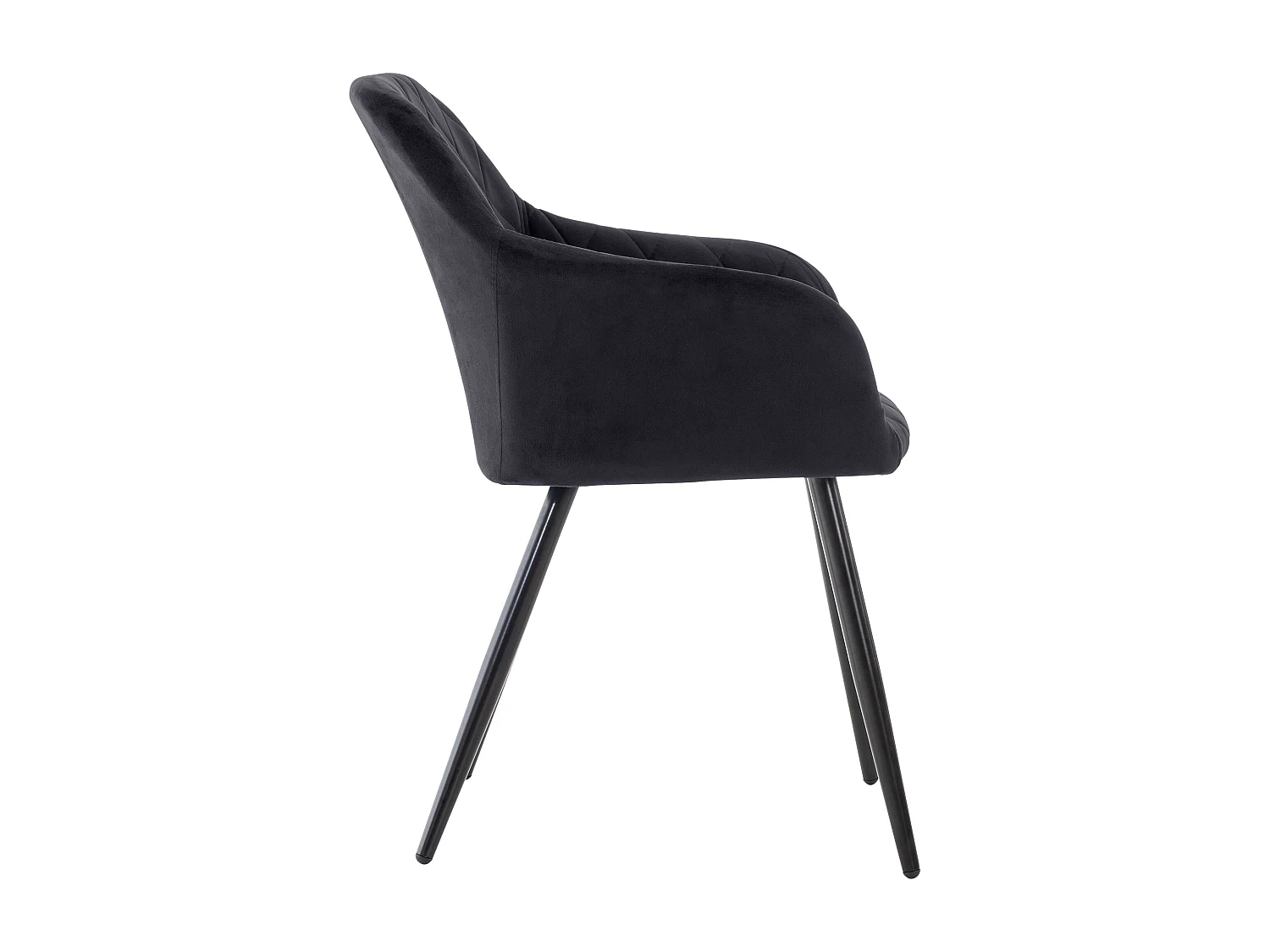 chaises avec accoudoirs - Velours - Noir - Shila