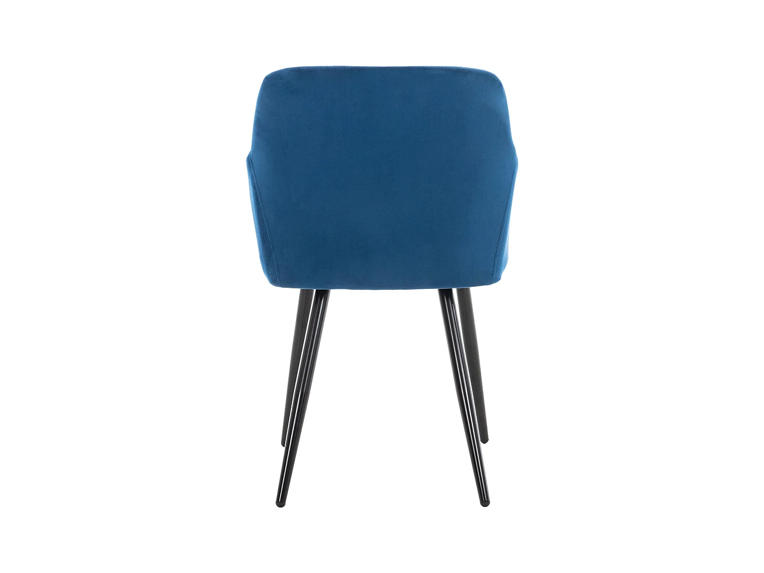 Lot de 4  chaises avec accoudoirs - Velours - Bleu - Shila