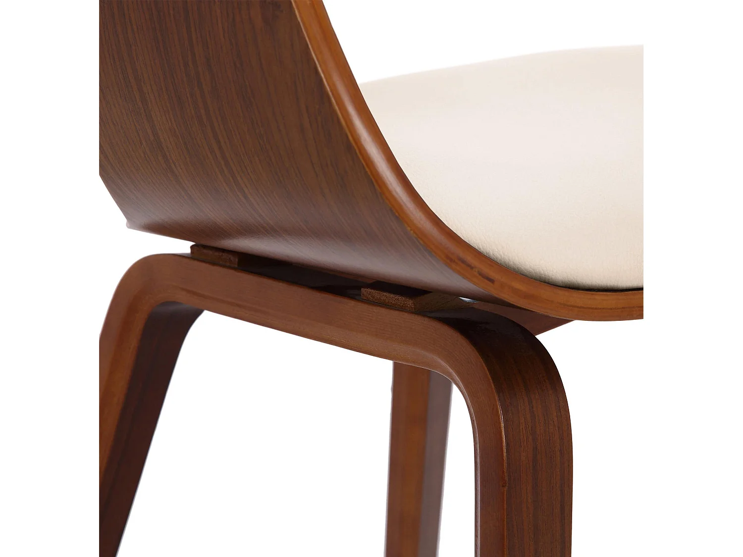 Lot de 2  chaises avec accoudoirs - Similicuir - Noyer / Crème - Kingston