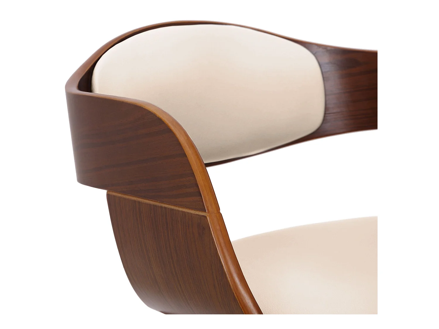 Set di 2  Sedia con braccioli - Finta pelle - Noce/crema - Kingston