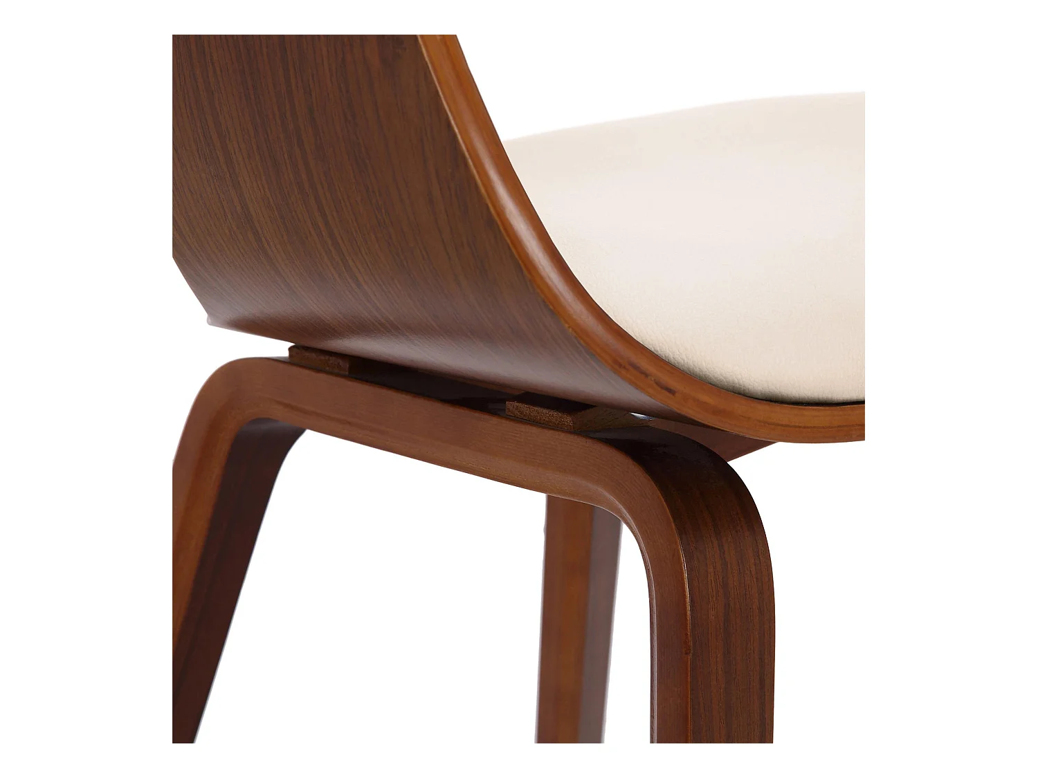 Set di 2  Sedia con braccioli - Finta pelle - Noce/crema - Kingston